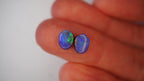 2.5ct Matched Boulder Opal Pair - Neon Green Play on Royal Blue Host Body Tone