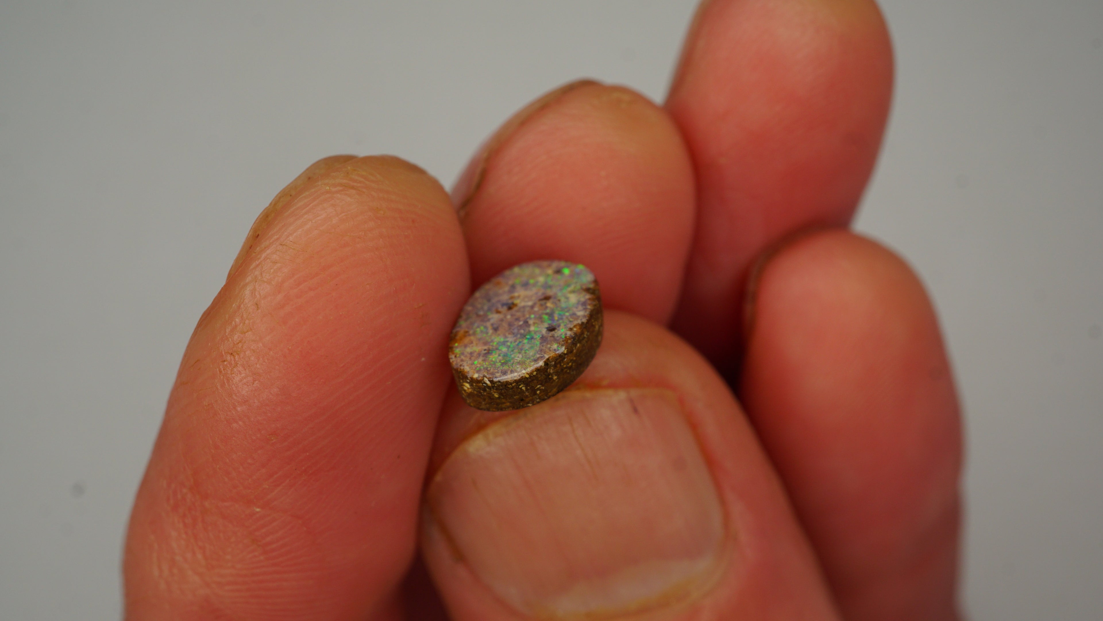 2.2 ct Purple Boulder Opal - Green Pinfire Contrast