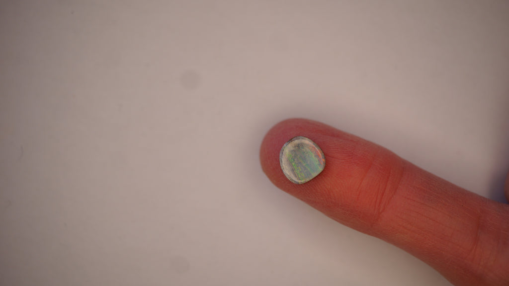 2.8 ct Pale Blue Boulder Opal - Green & Crimson Streaked Colour Play