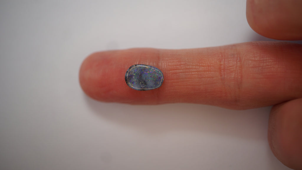 2.1 ct Purple Boulder Opal - Multicolour Pinfire Pattern