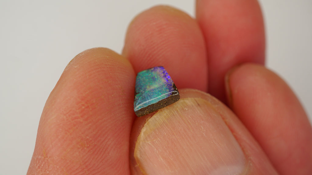 1.4ct Boulder Opal - Green Pinfire on Purple Base