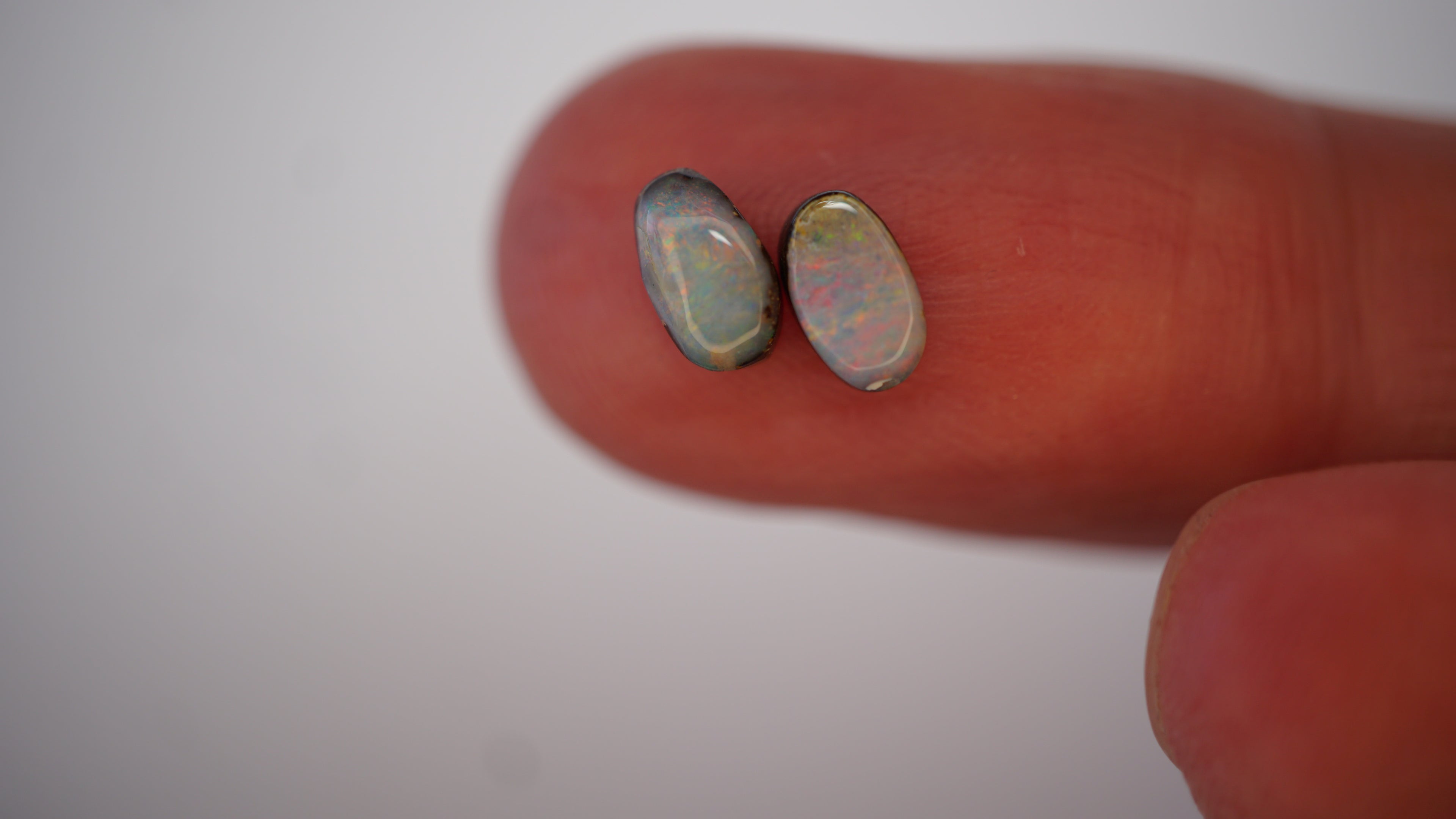 1.26ct Matched White Opal Pair — Creamy Base with Soft Pink Play