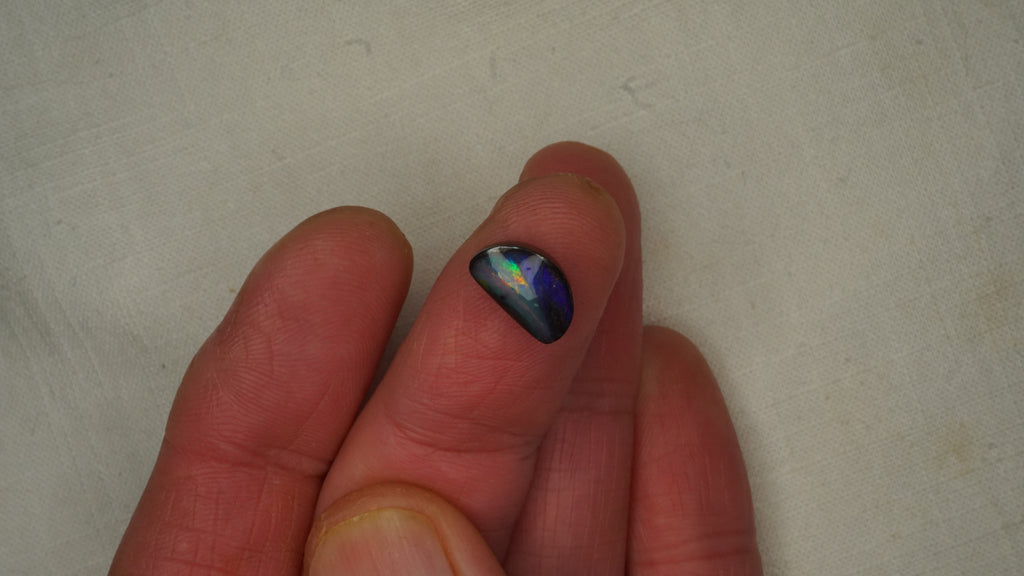 3.2 ct Dark Blue Boulder Opal - High-Contrast Neon Flash