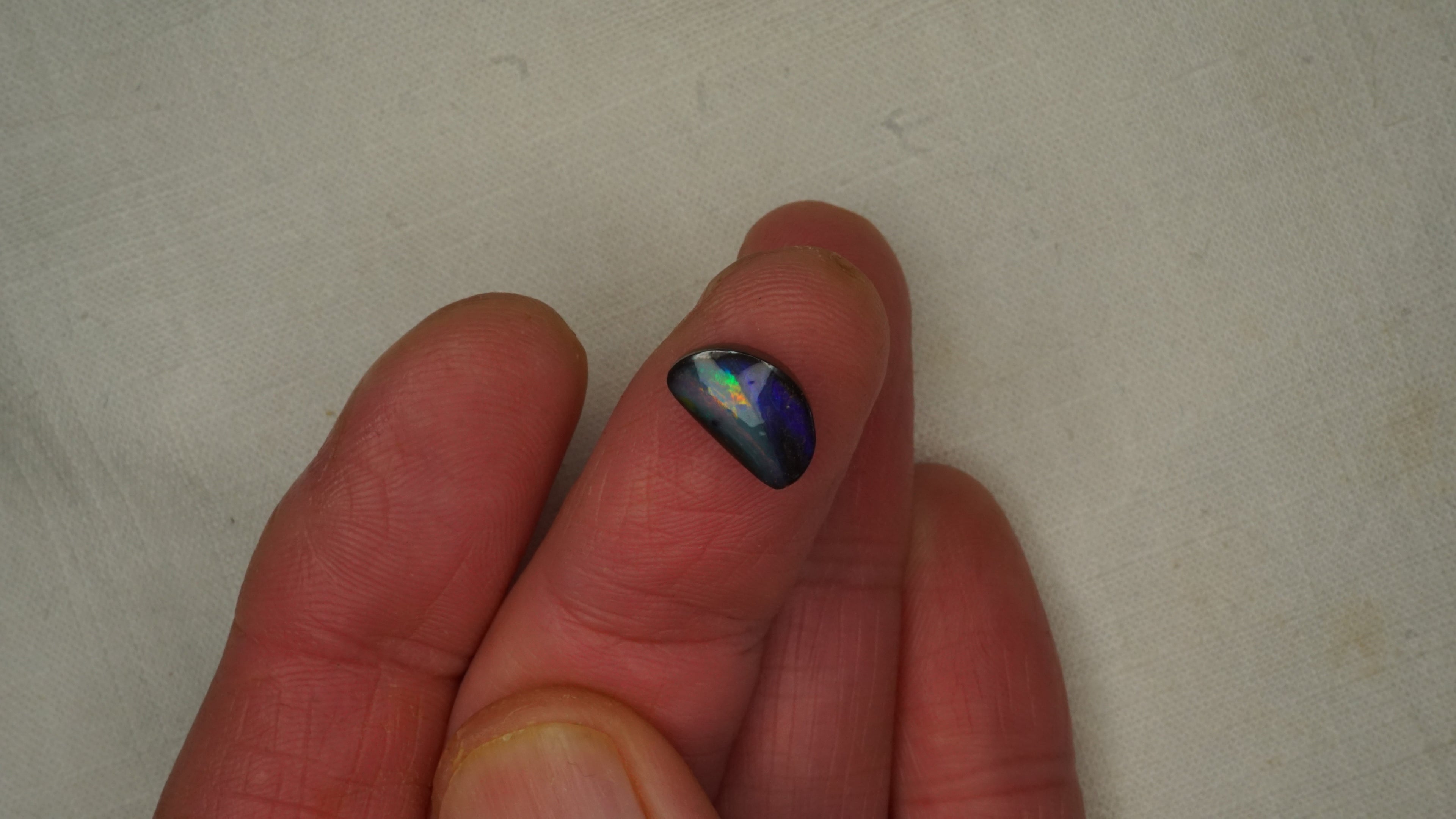 3.2 ct Dark Blue Boulder Opal - High-Contrast Neon Flash