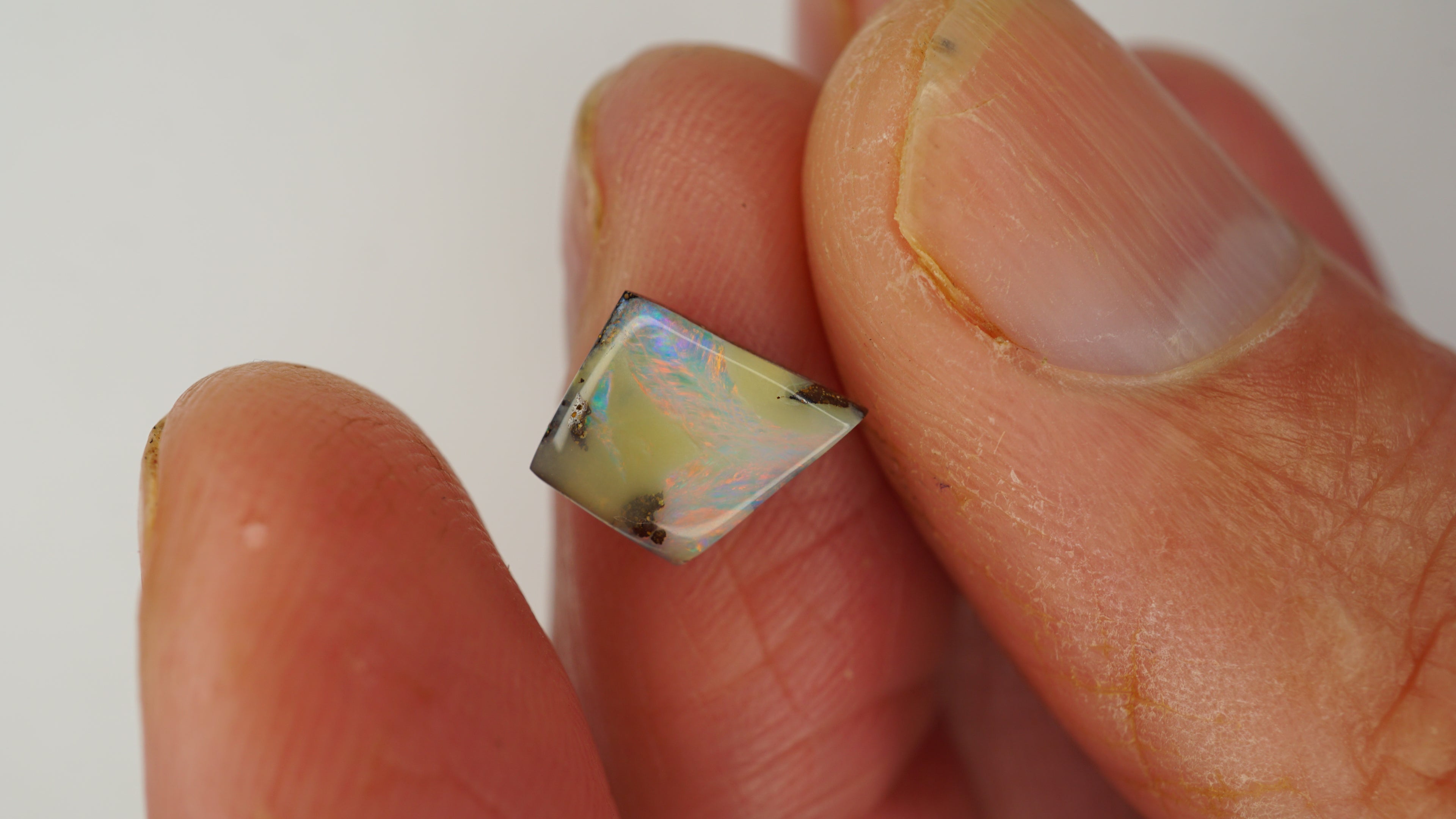 2.2 ct Kite-Shaped Boulder Opal - Soft Pastel Colour Play