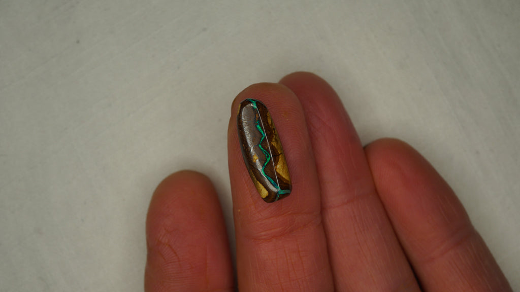 7.4ct Matrix Boulder Opal - Neon Green Fire on Earthy Host Body Tone
