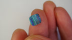 2.2 ct Square Blue Boulder Opal - Green, Blue & Purple Colour Bands