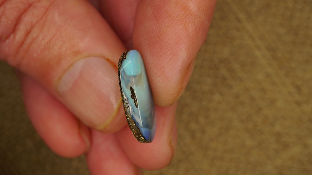 7.1ct Boulder Opal - Blue & Green Play with Concentrated Aqua on Natural Host Body Tone
