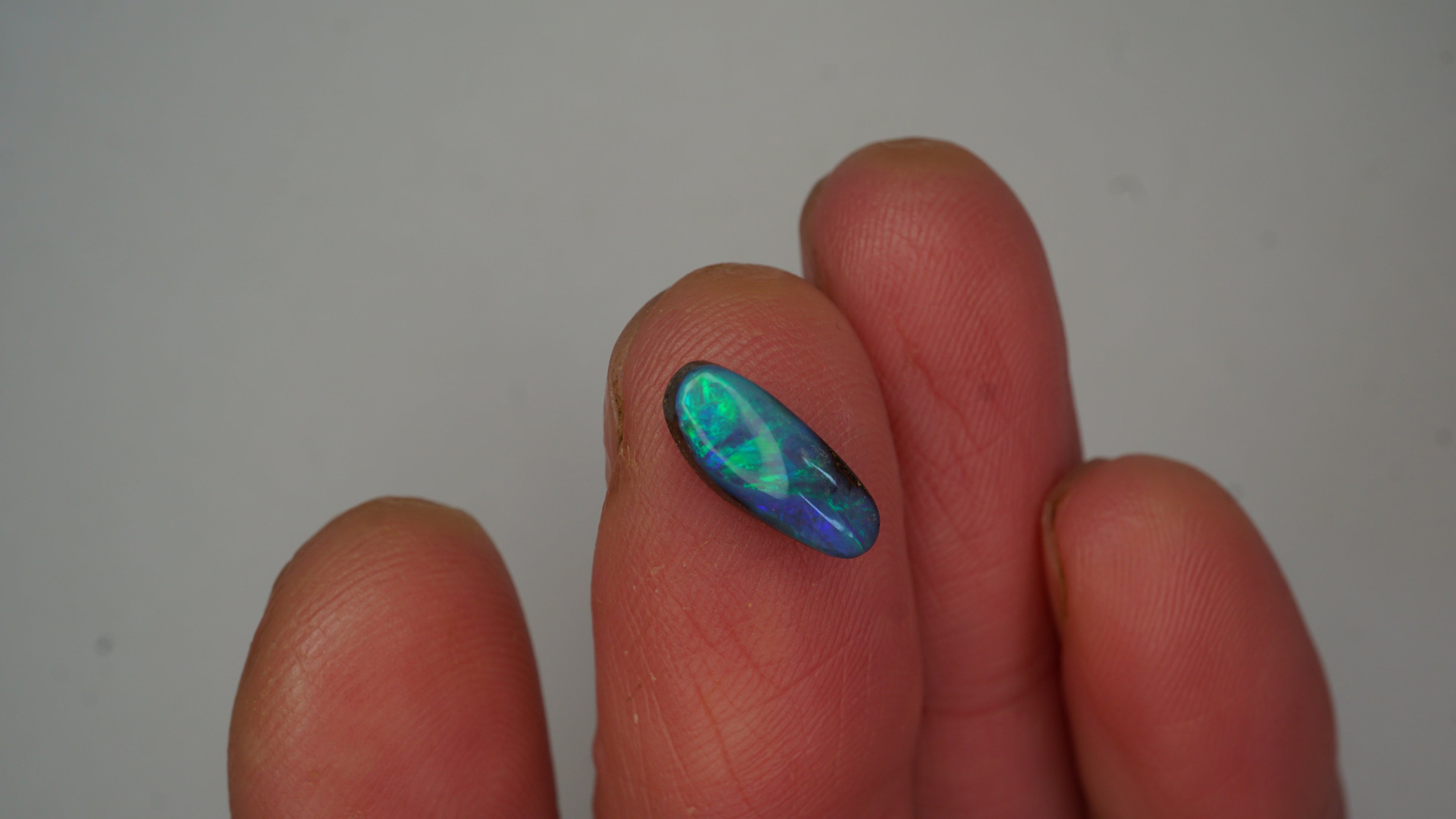 Chaff Light Boulder Opal - Blue with Striking Green Pattern