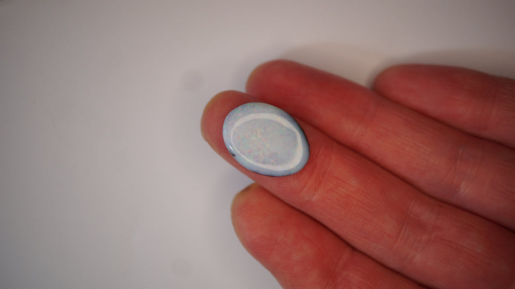 Opaline Cloud - 9.6ct White Boulder Opal with Pastel Fire
