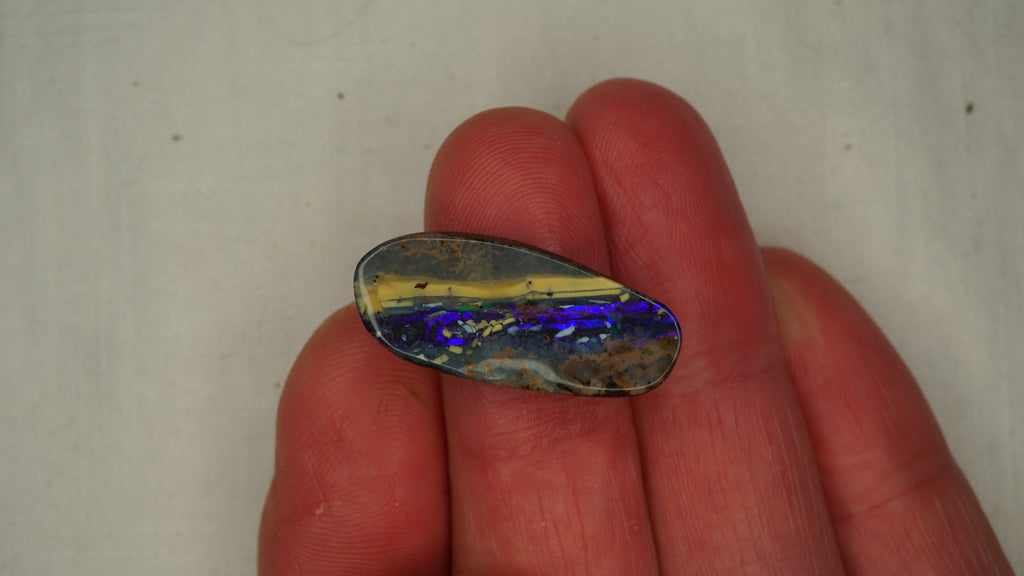 14.0ct Boulder Opal - Bright Purple Band on Natural Host Body Tone