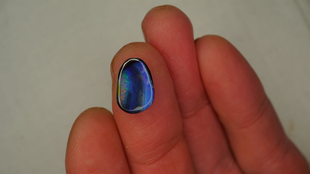 4.9ct Boulder Opal - Cobalt, Teal & Green Play on Natural Host Body Tone