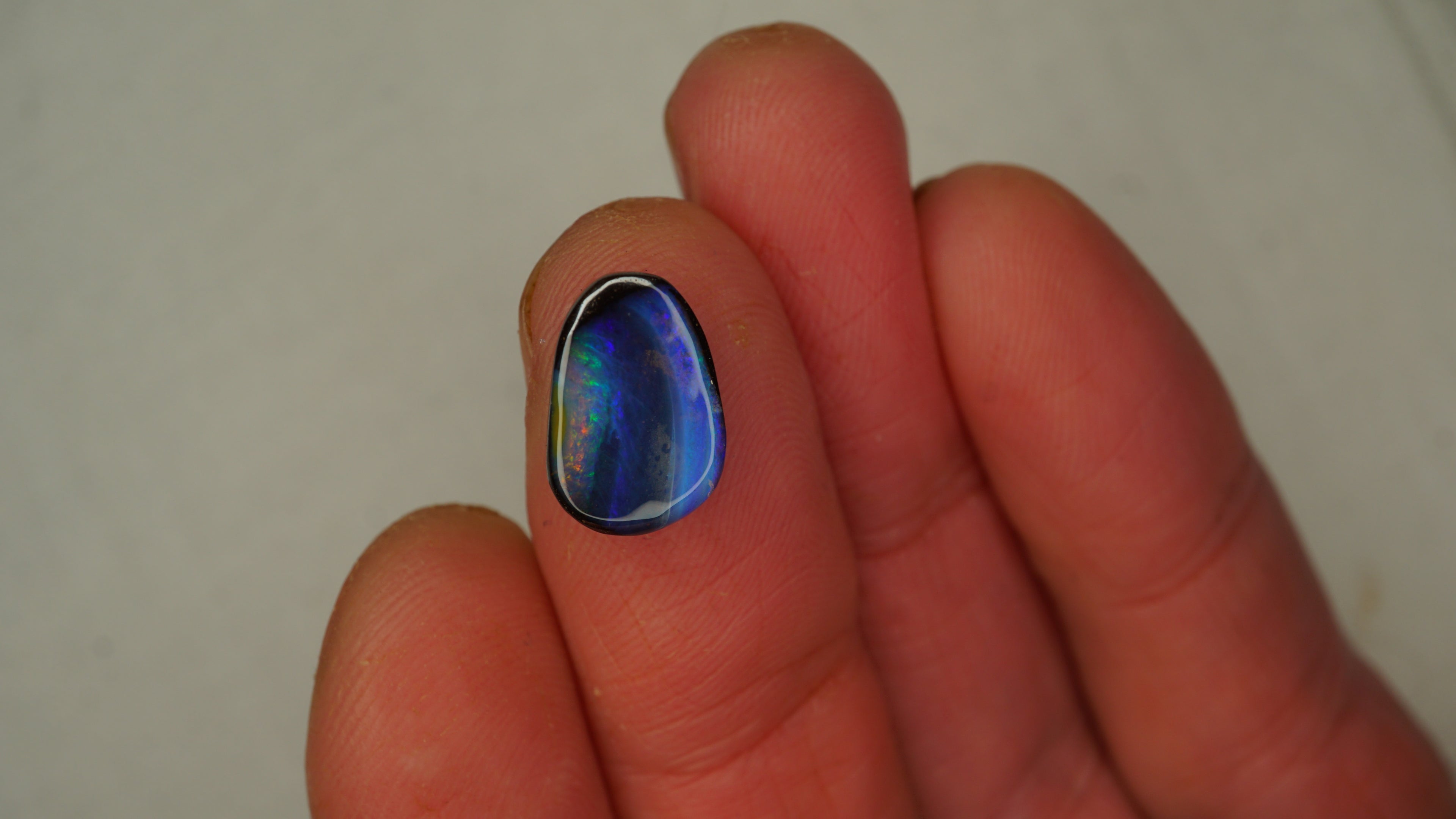 4.9ct Boulder Opal - Cobalt, Teal & Green Play on Natural Host Body Tone