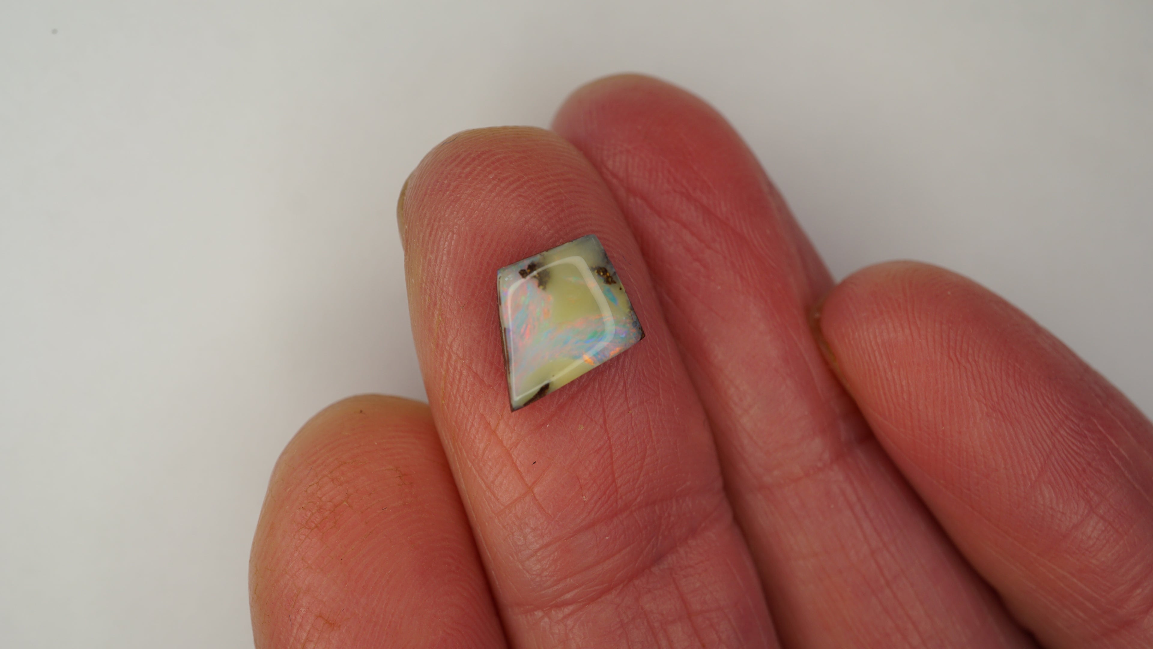2.2 ct Kite-Shaped Boulder Opal - Soft Pastel Colour Play