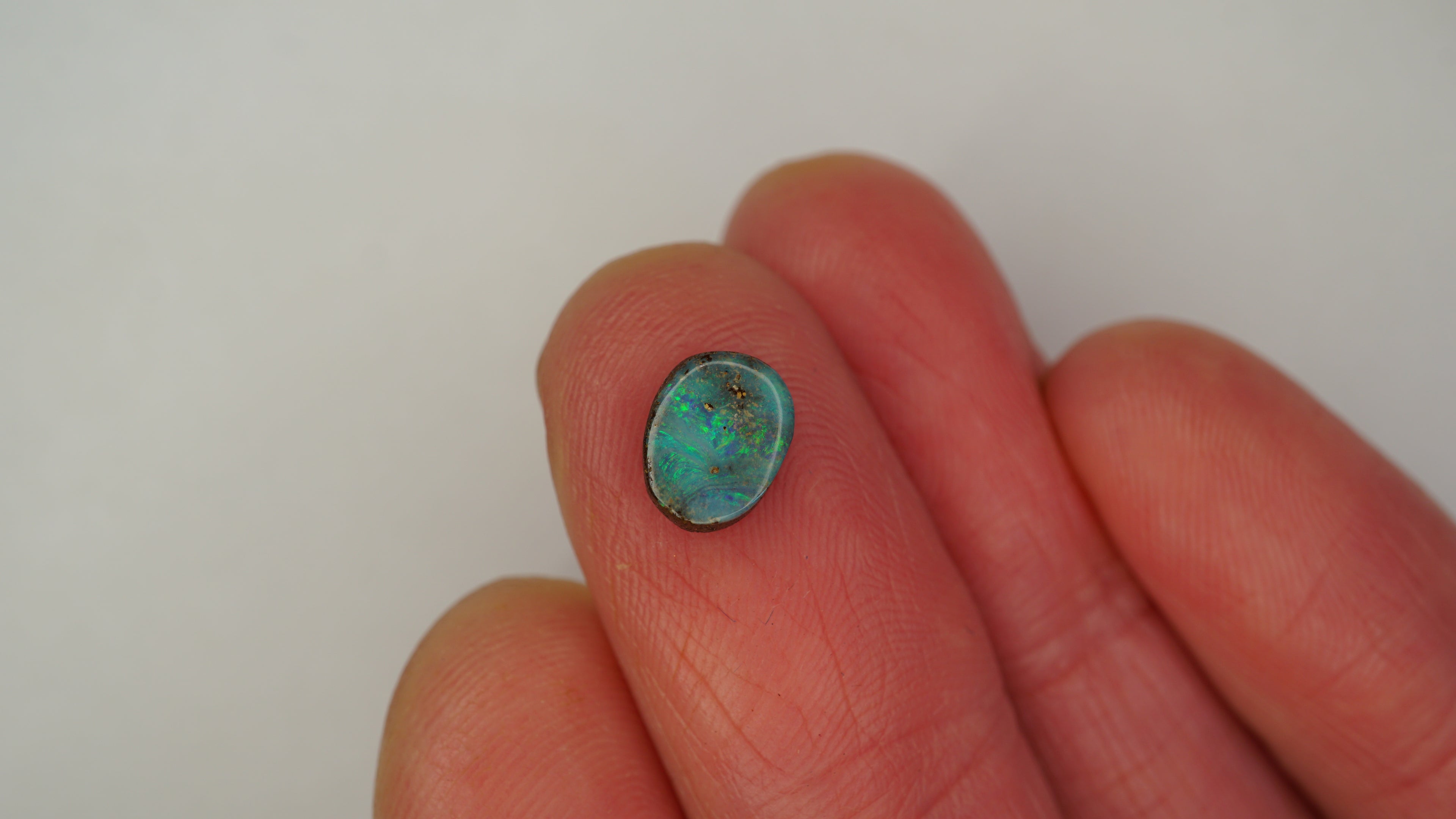 Tropical Wave Boulder Opal - Green & Blue Swirl Play-of-Color