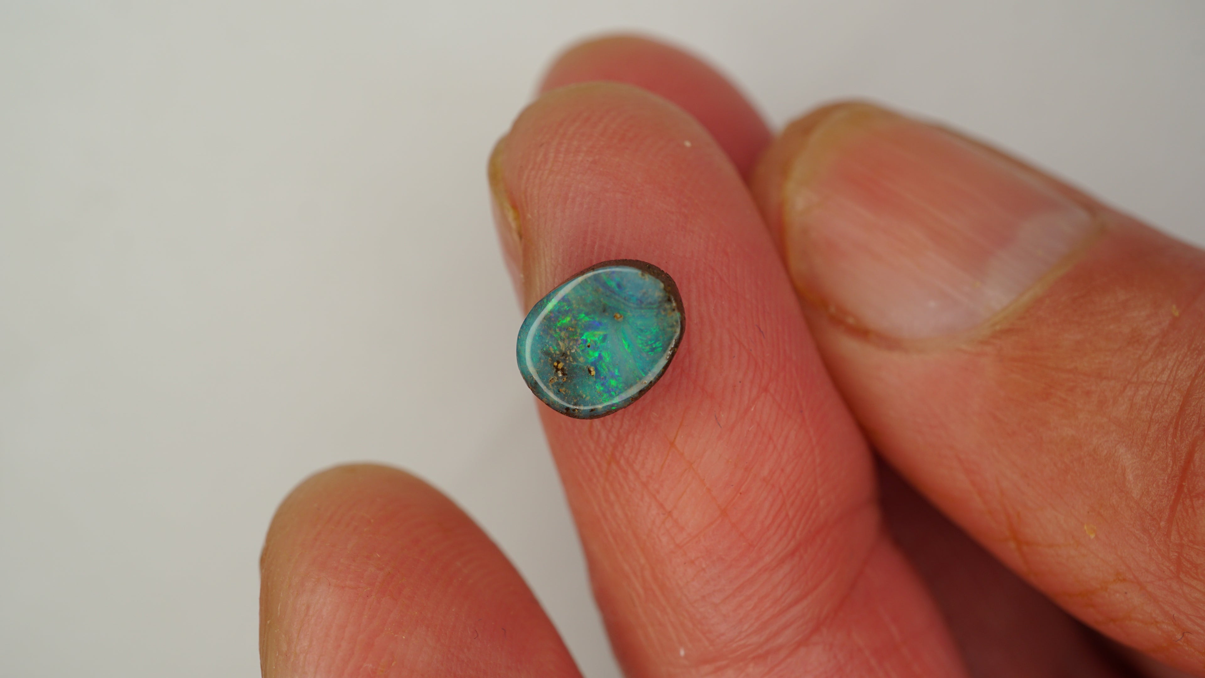 1.6 ct Green-Blue Boulder Opal - Swirling Colour Movement