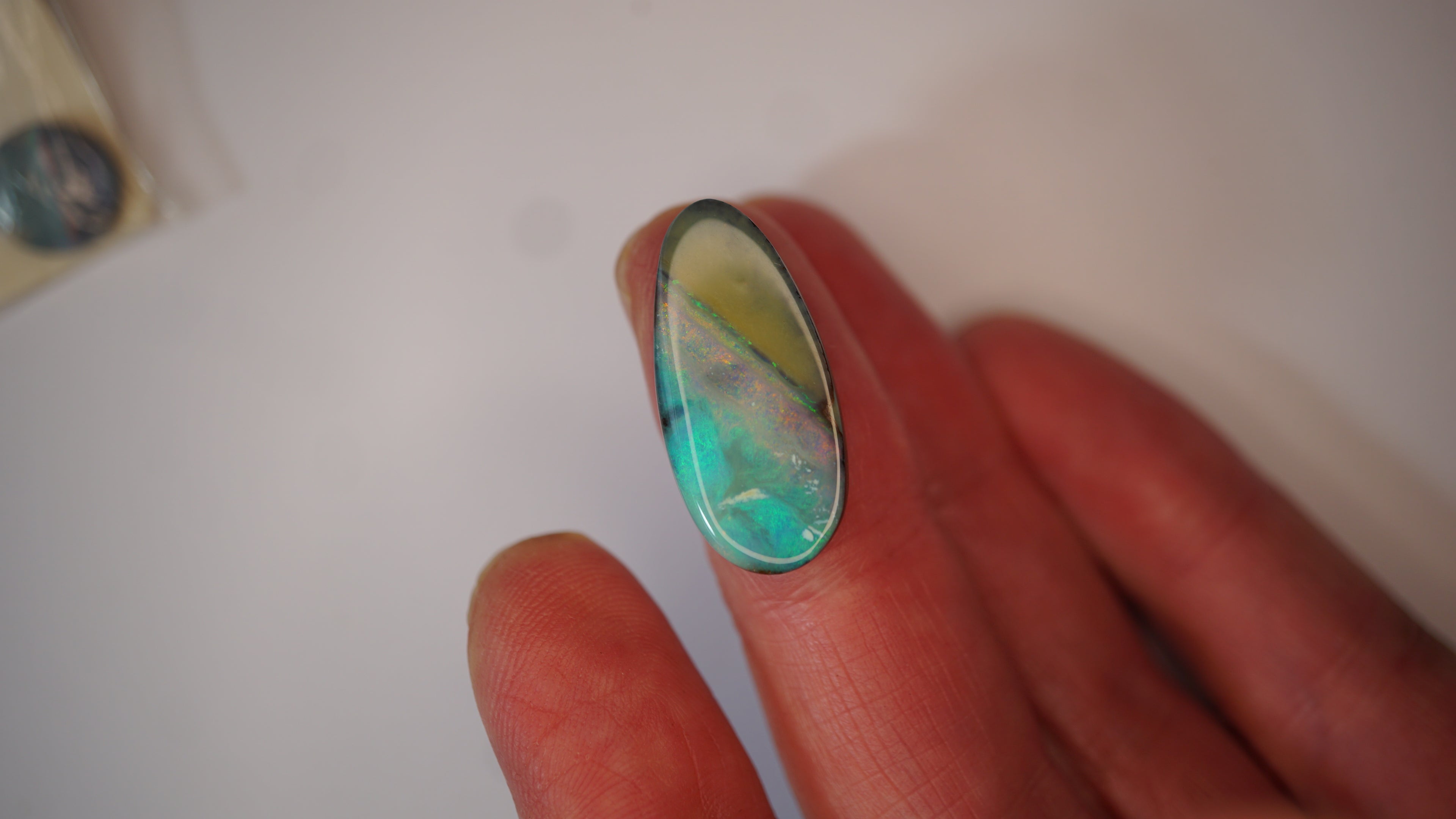 Ocean Crest - 16.7ct Aqua Blue Boulder Opal with Rolling Flash
