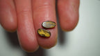 2.2ct Matched Boulder Opal Pair - Green & Gold Pinfire on Mid Blue Host Body Tone
