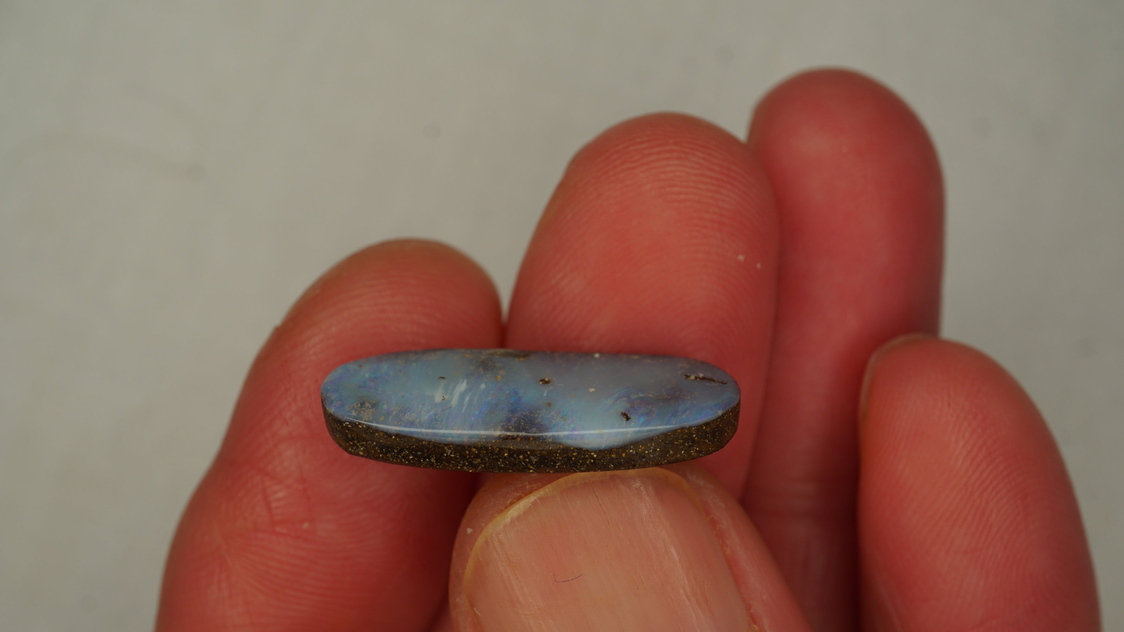 9.0ct Boulder Opal - Whitish Blue Body Tone with Purple & Green Play