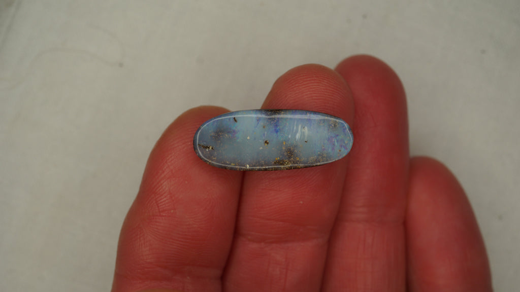 9.0ct Boulder Opal - Whitish Blue Body Tone with Purple & Green Play