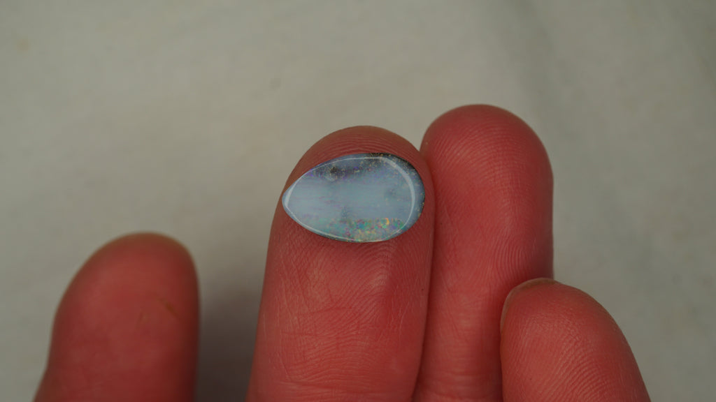 2.5ct Boulder Opal - Purplish White Body Tone with Purple & Green Play