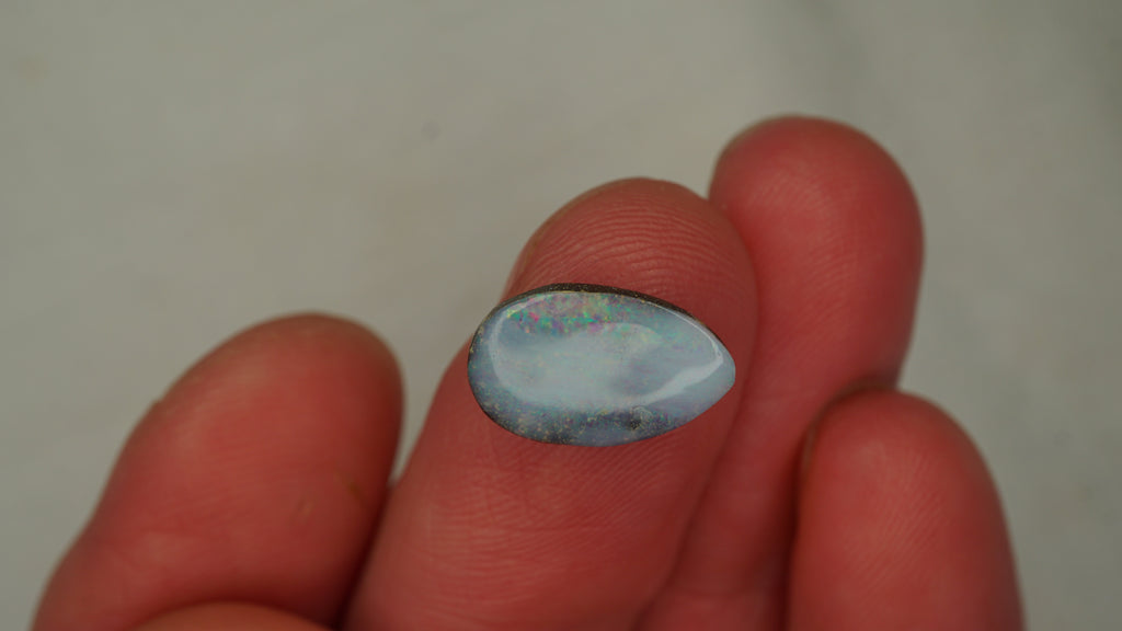 2.5ct Boulder Opal - Purplish White Body Tone with Purple & Green Play