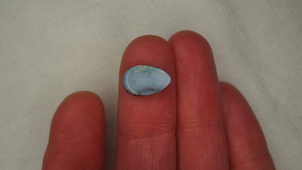 2.5ct Boulder Opal - Purplish White Body Tone with Purple & Green Play