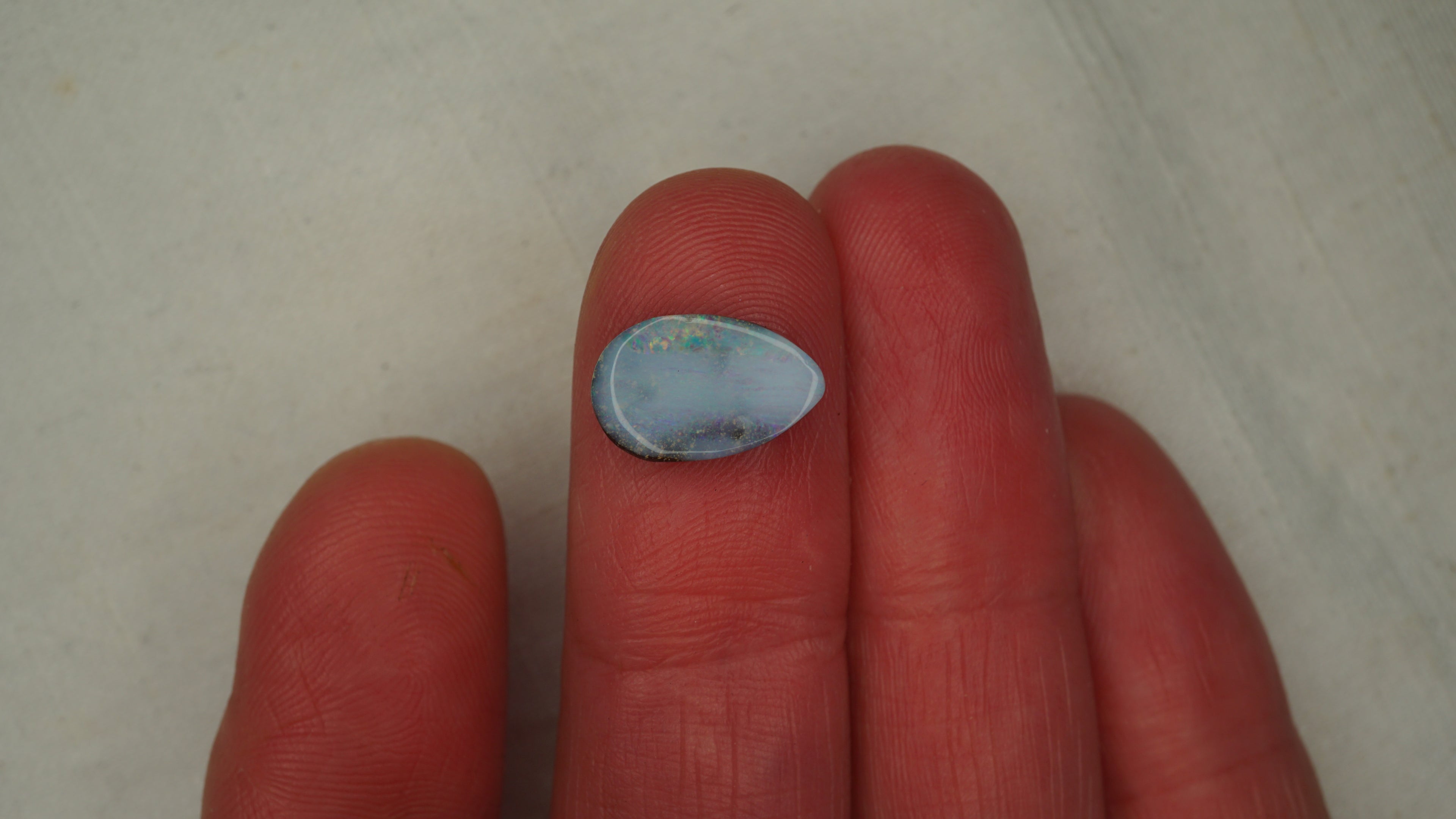 2.5ct Boulder Opal - Purplish White Body Tone with Purple & Green Play