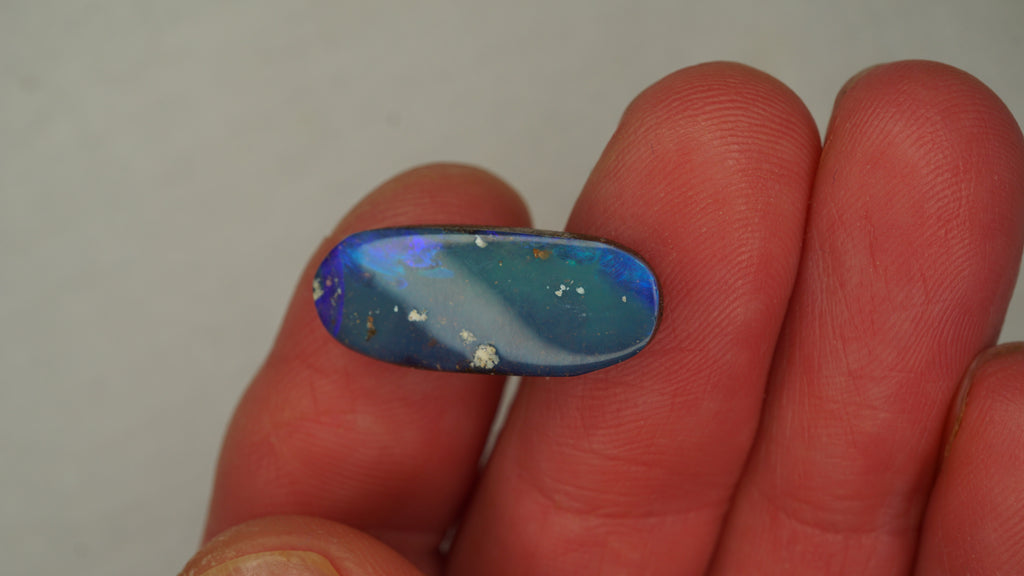 8.8ct Boulder Opal - Dark Blue Body Tone with Bright Green Play