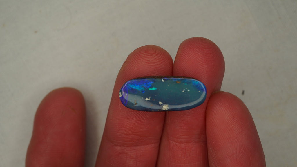 8.8ct Boulder Opal - Dark Blue Body Tone with Bright Green Play