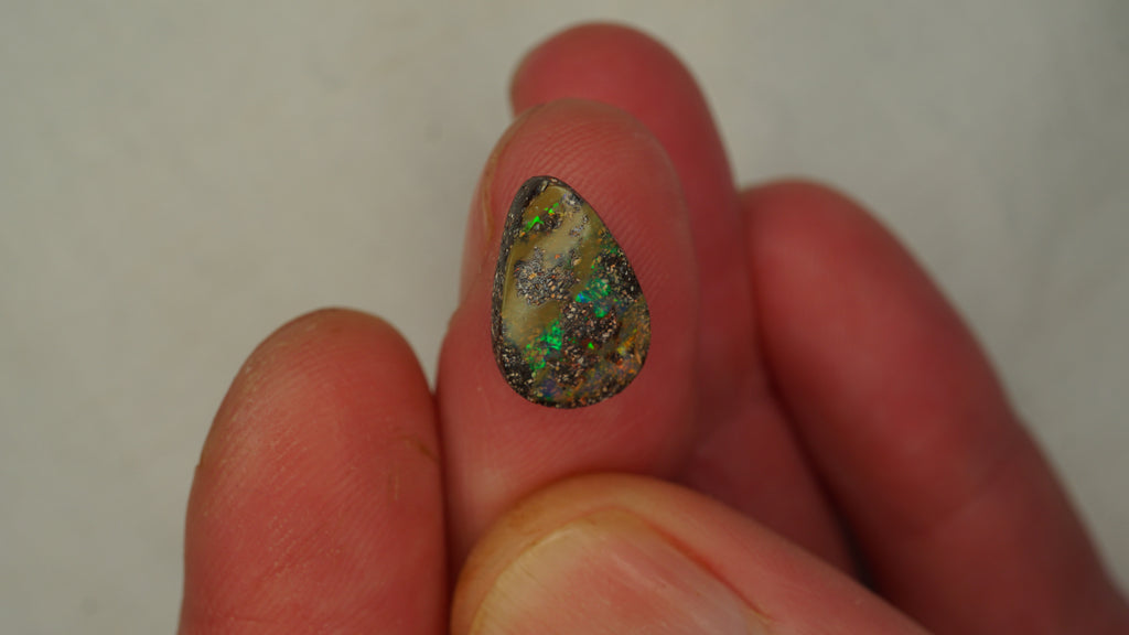 3.0ct Matrix Boulder Opal - Bright Green Play on Natural Host Body Tone