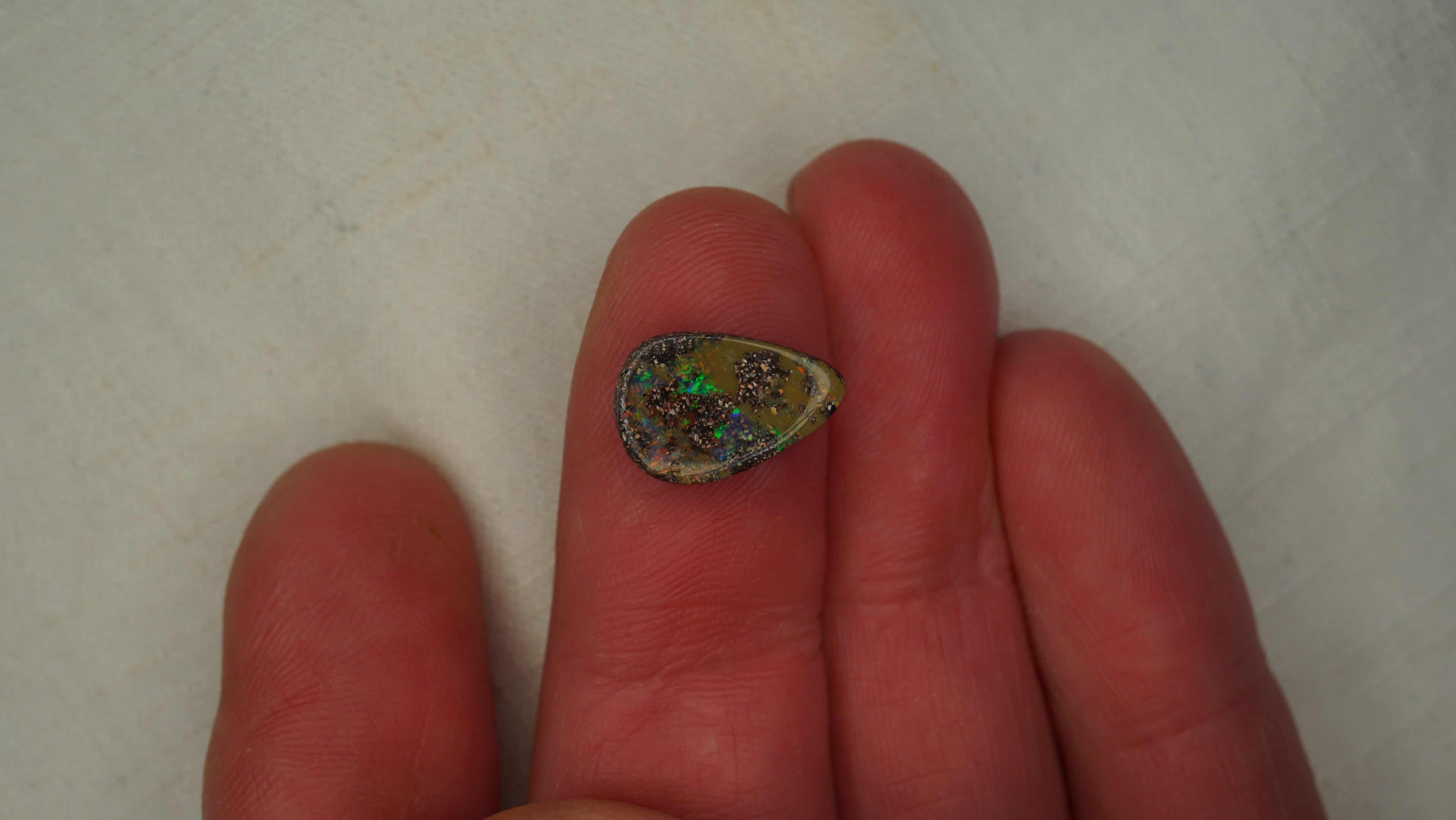 3.0ct Matrix Boulder Opal - Bright Green Play on Natural Host Body Tone