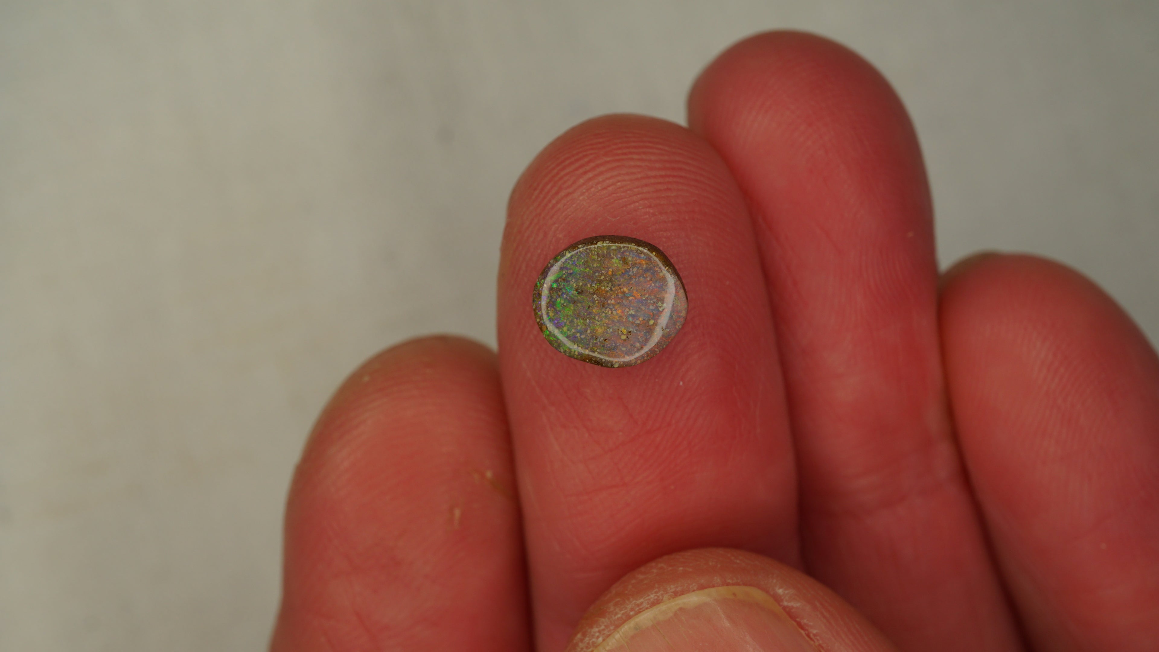 1.5ct Boulder Opal - Dual-Tone Green to Pink Body with Bright Pink & Green Play
