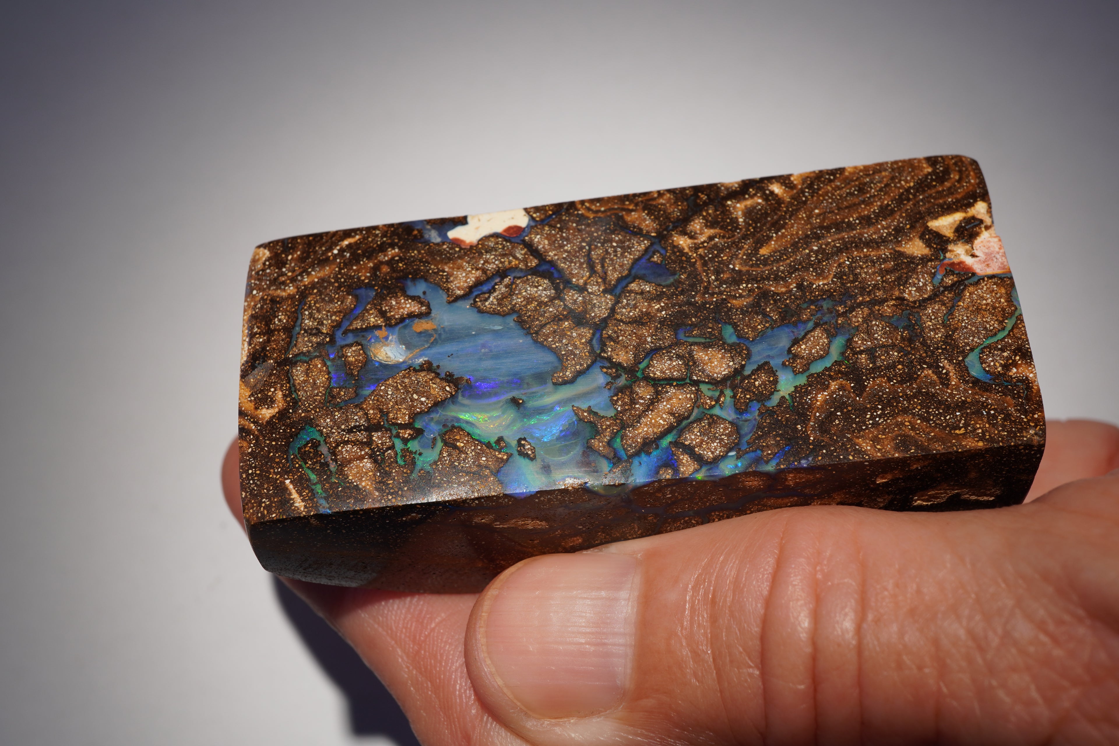 387ct Ironstone Boulder Opal Matrix — Blue & Green Embedded Opal