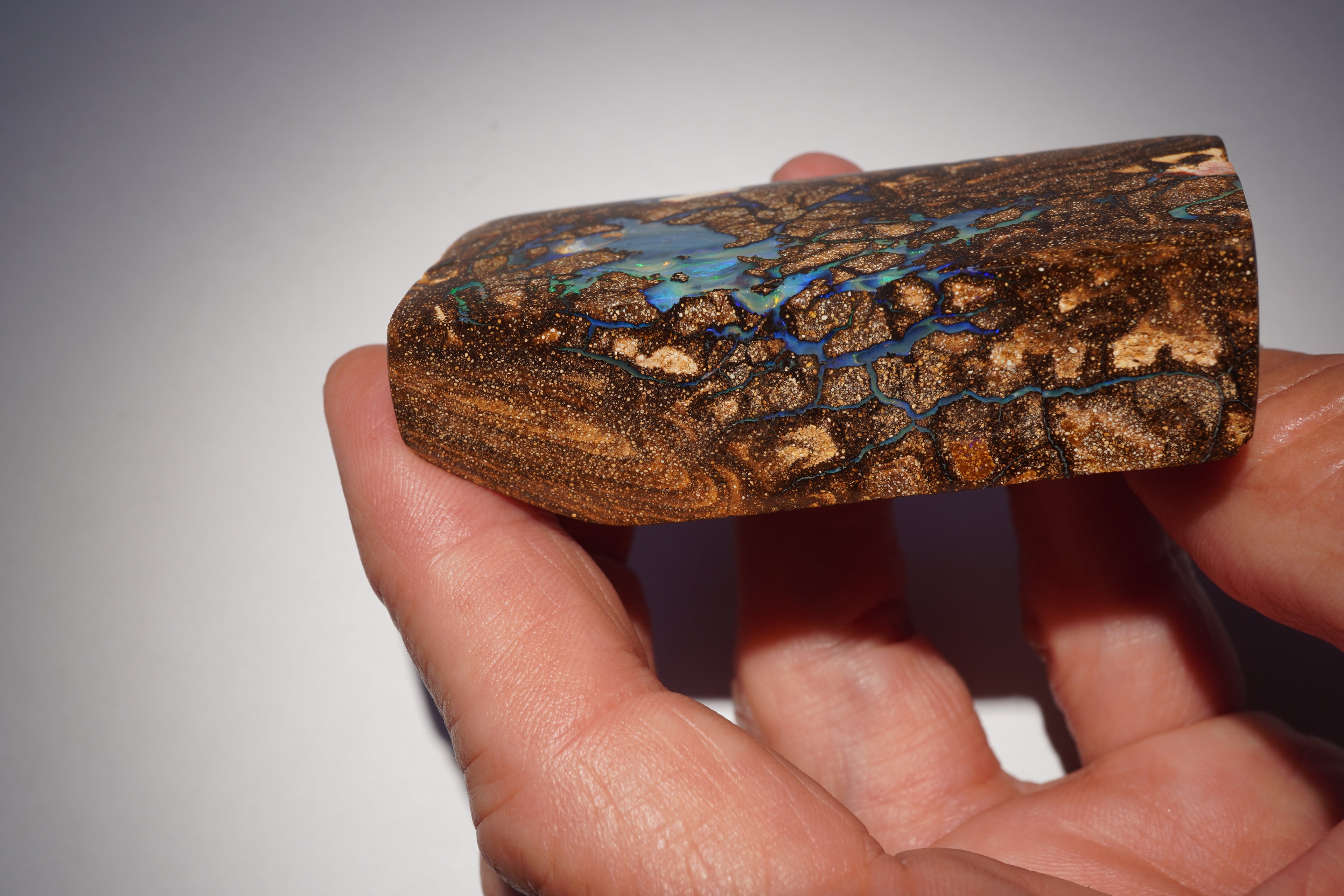 387ct Ironstone Boulder Opal Matrix — Blue & Green Embedded Opal