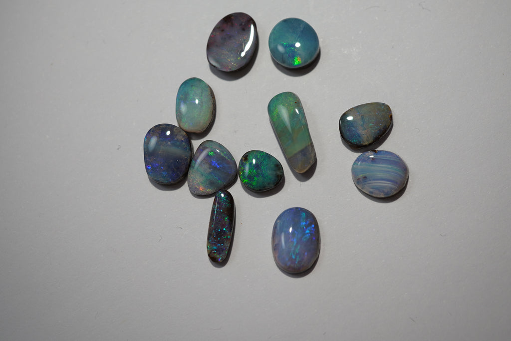 Workshop Parcel - Light Blue Selection - 11 Stone Boulder Opal Lot (12.7ct Total)