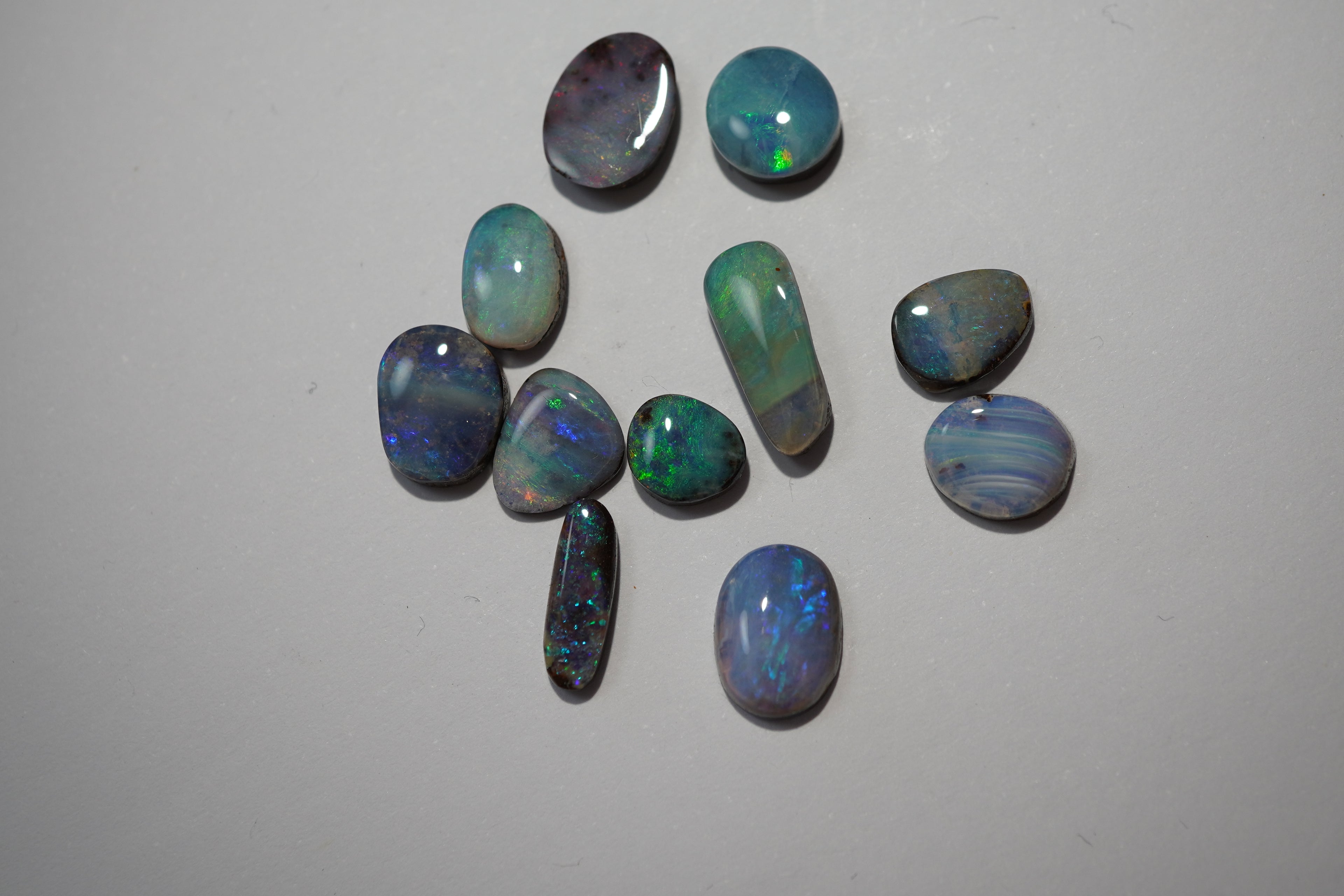 Workshop Parcel - Light Blue Selection - 11 Stone Boulder Opal Lot (12.7ct Total)