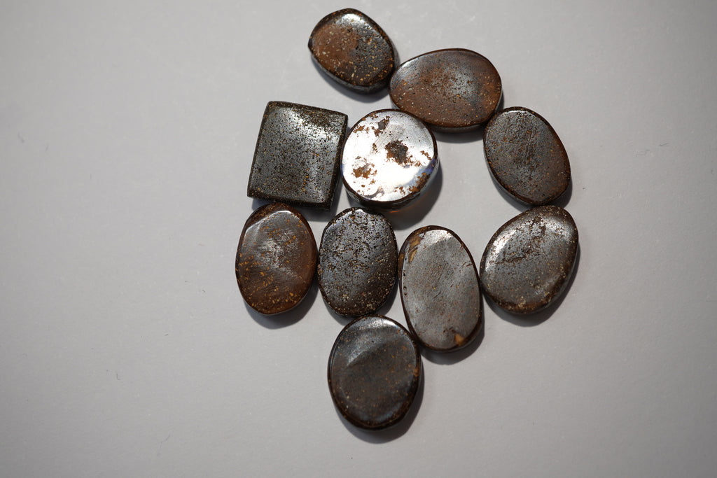 Workshop Parcel - Light Blue Selection - 10 Stone Boulder Opal Lot (32.1ct Total)
