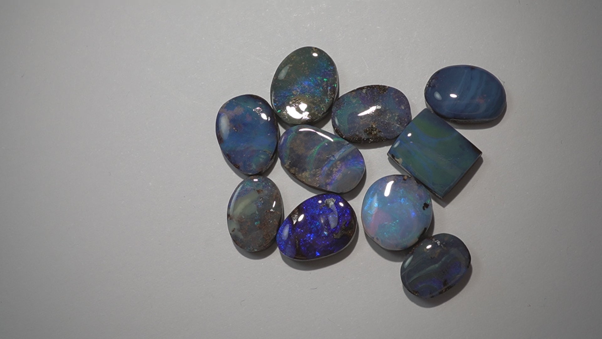 Workshop Parcel - Light Blue Selection - 10 Stone Boulder Opal Lot (32.1ct Total)