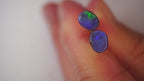2.5ct Matched Boulder Opal Pair - Neon Green Play on Royal Blue Host Body Tone