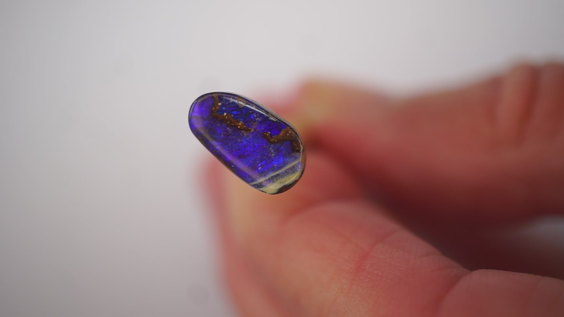 2.4 ct Blue Boulder Opal - Blue Flash with White Edge Feature