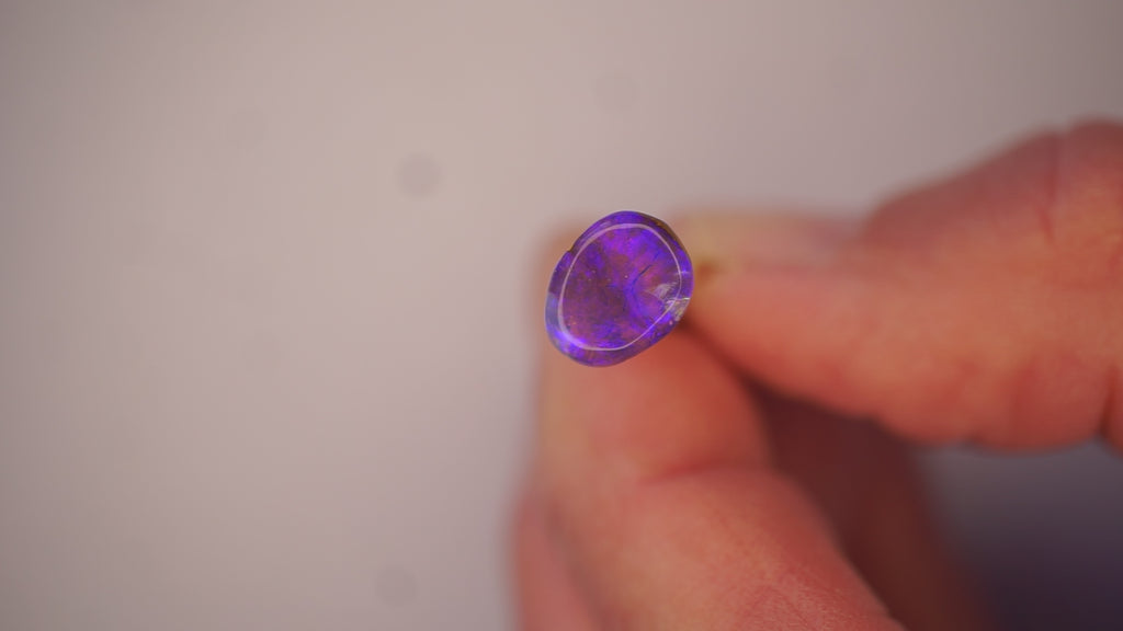 1.2 ct Purple Boulder Opal - Neon Blue / Periwinkle Flash