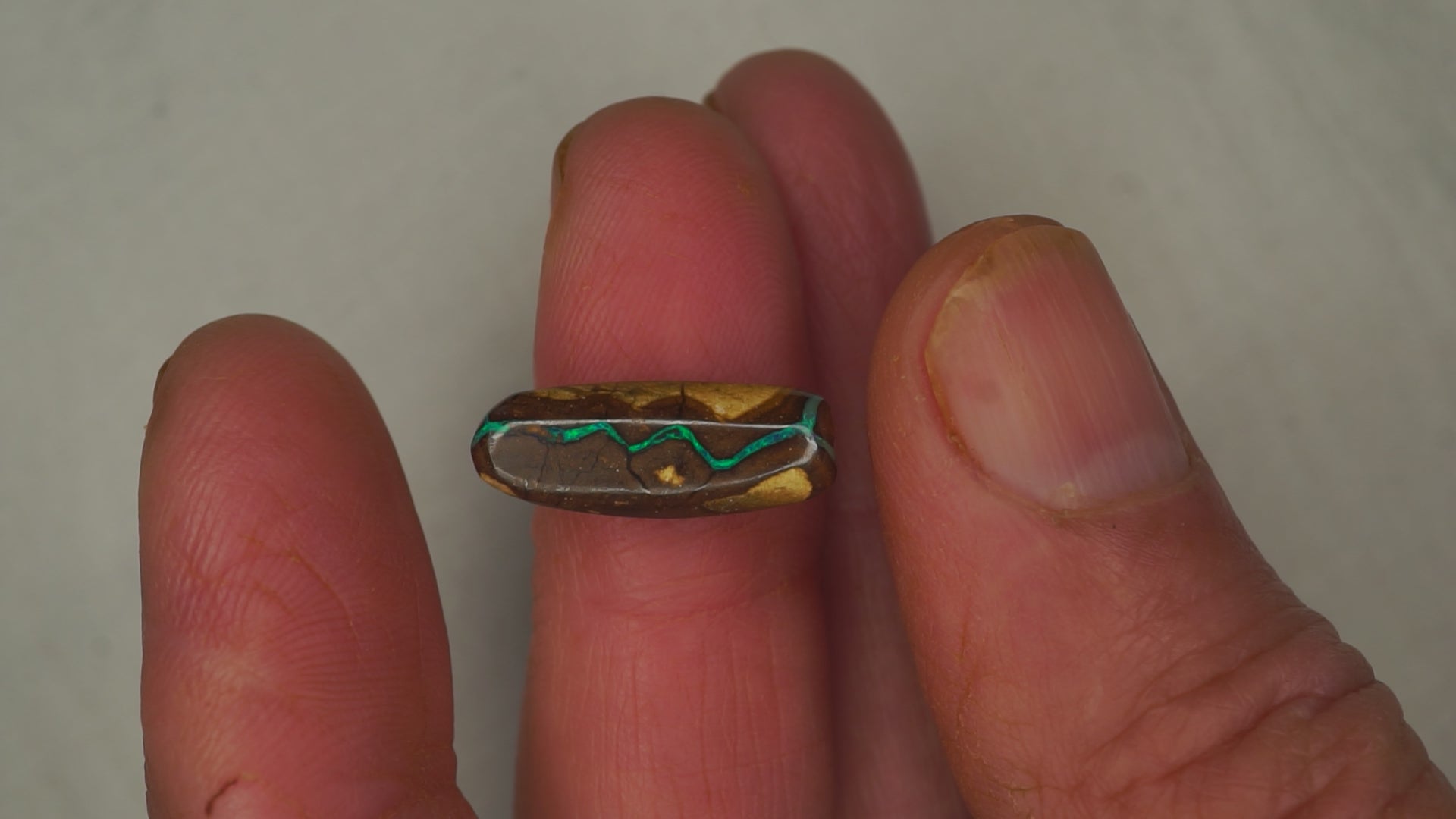 7.4ct Matrix Boulder Opal - Neon Green Fire on Earthy Host Body Tone