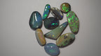 Bench Parcel - Green & Blue Selection - 10 Stone Boulder Opal Lot (35.2ct Total)