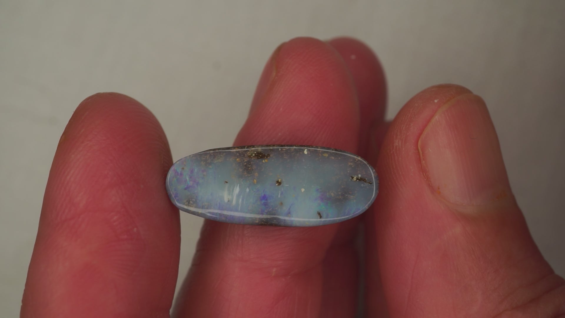 9.0ct Boulder Opal - Whitish Blue Body Tone with Purple & Green Play