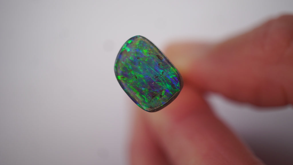 5.3 ct Boulder Opal - Electric Green & Blue Colour Play