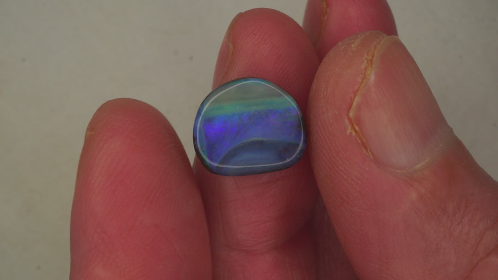 6.5 ct Blue Boulder Opal - Swirling Green & Blue Colour Movement