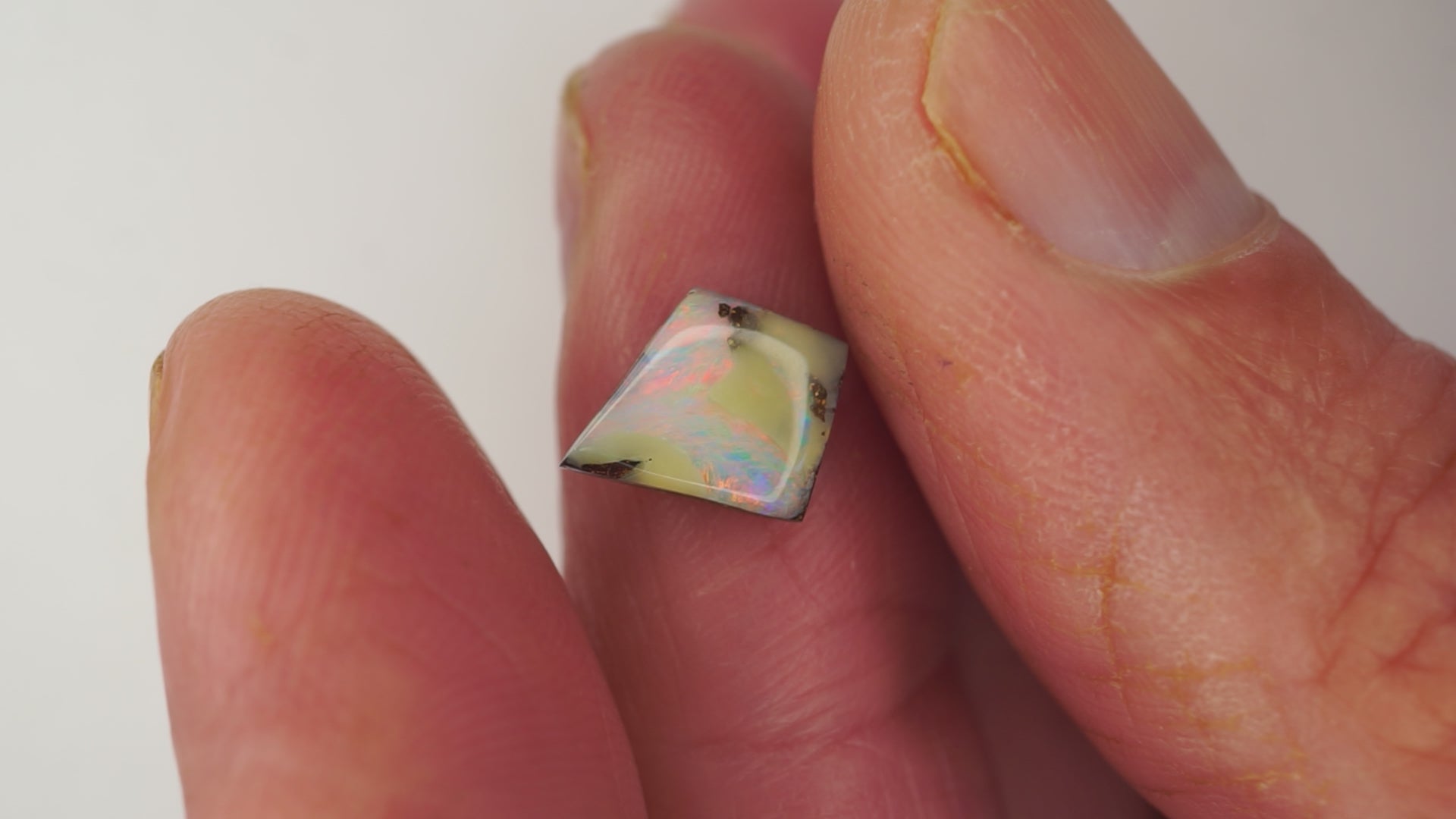 2.2 ct Kite-Shaped Boulder Opal - Soft Pastel Colour Play