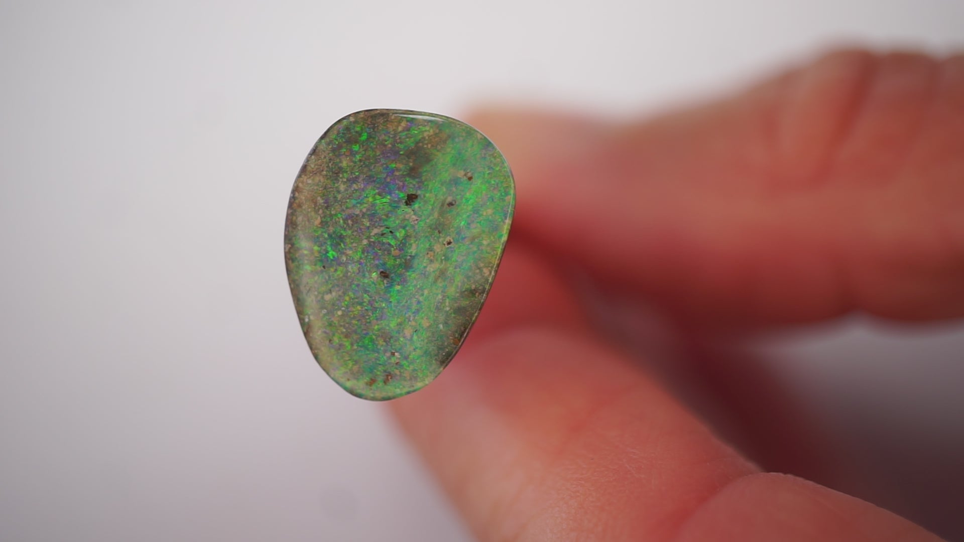 5.6ct Boulder Opal - Electric Green Pinfire Full Face