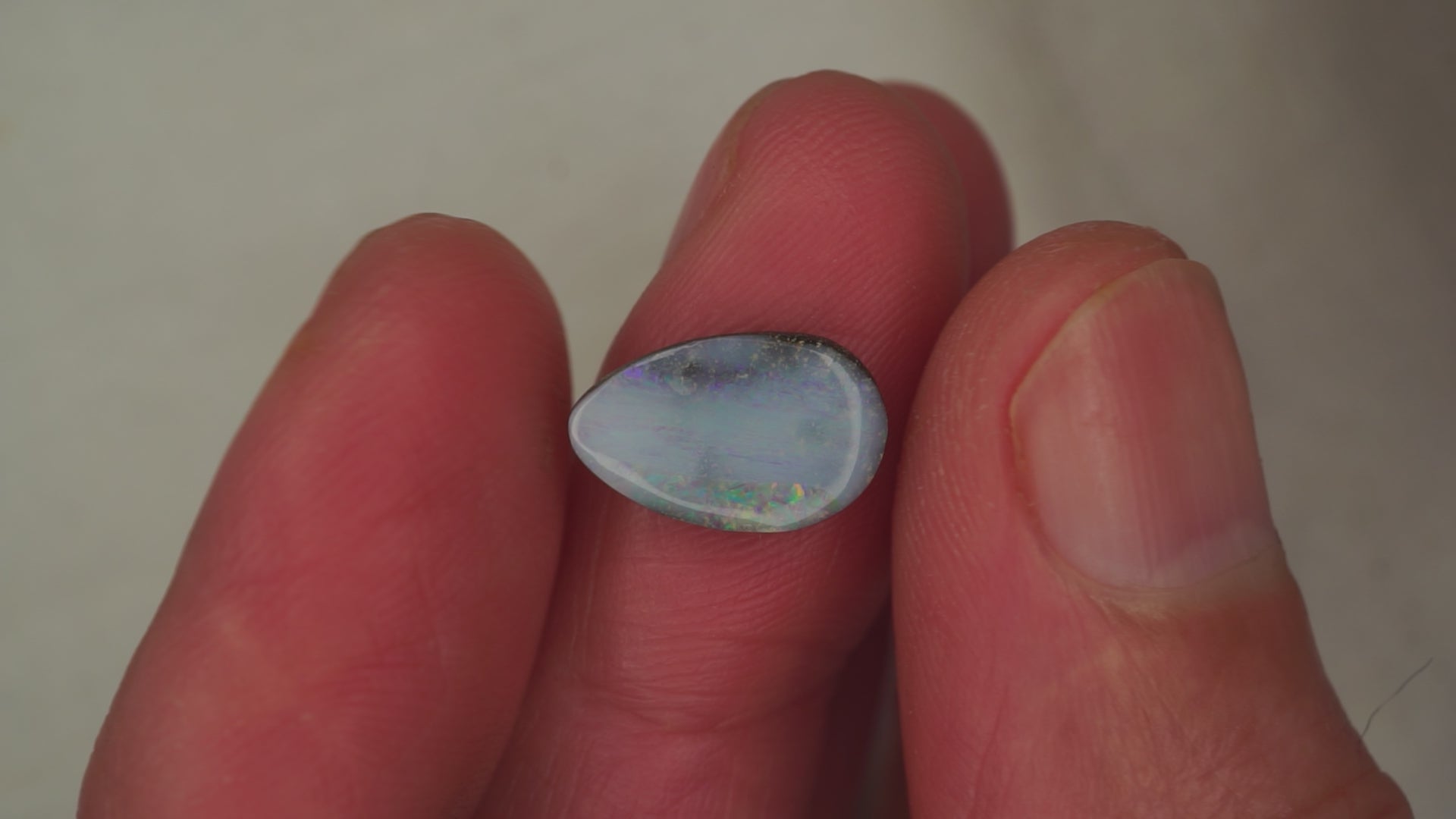 2.5ct Boulder Opal - Purplish White Body Tone with Purple & Green Play